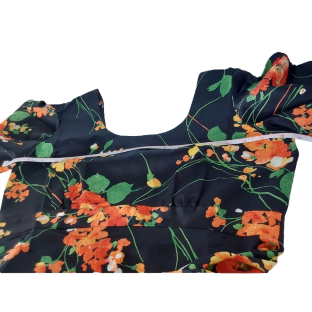Vintage 60's/70's Tori Richard Honolulu Bright Floral Maxi Dress sz 14 - Picture 12 of 16
